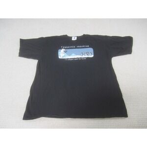 Tennessee Aquarium Shirt Adult Large Black Why Penguins Avoid The Arctic‎ Mens